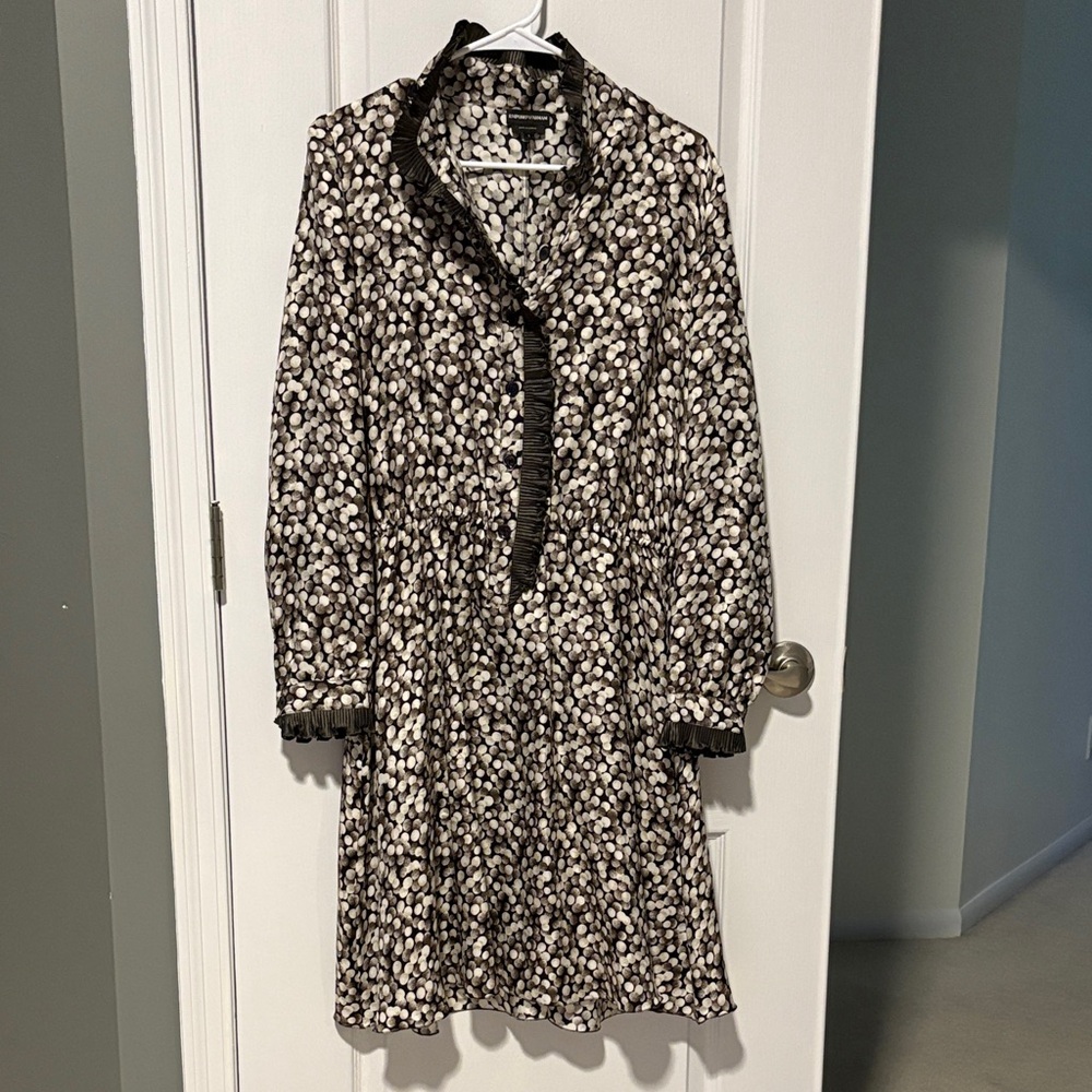 Emporio Armani Black and White Patterned Dress